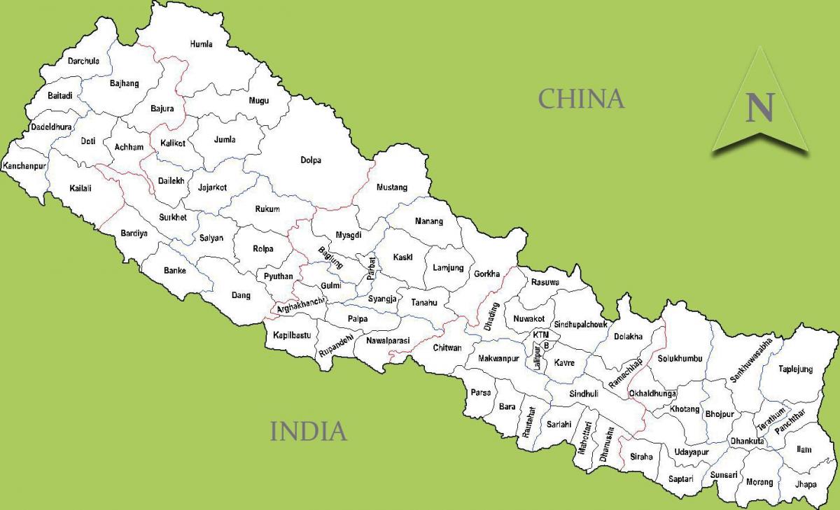 nepal mapa amb les ciutats