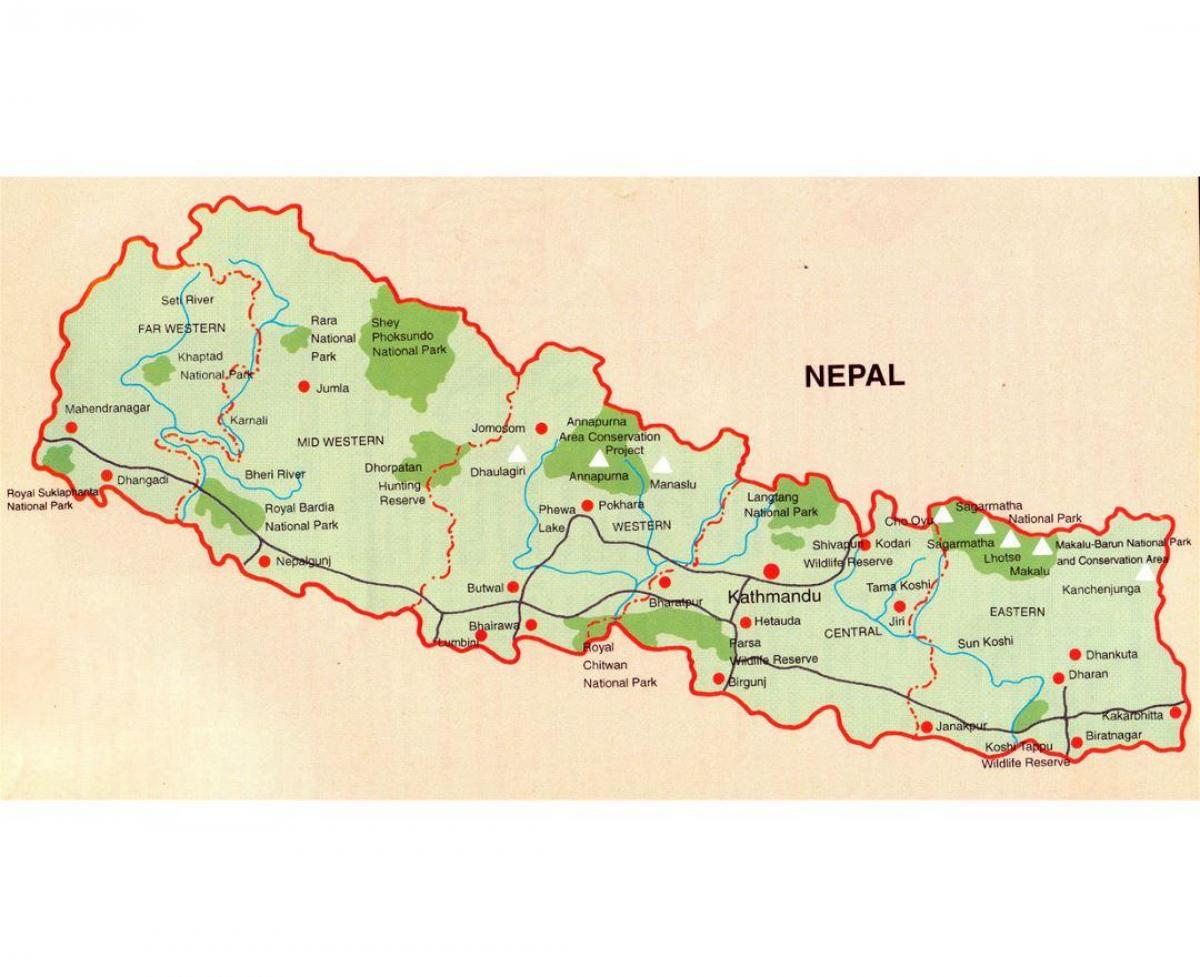 Mapa del nepal ferrocarril butwal