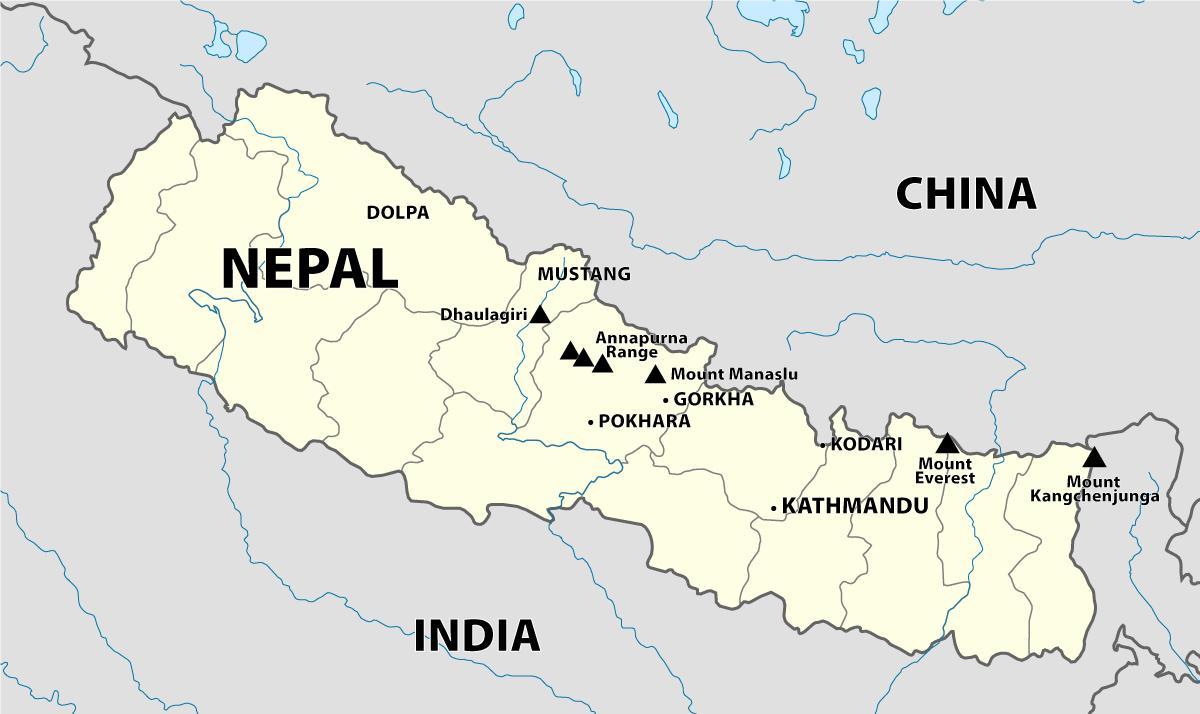 Mapa del nepal himàlaia