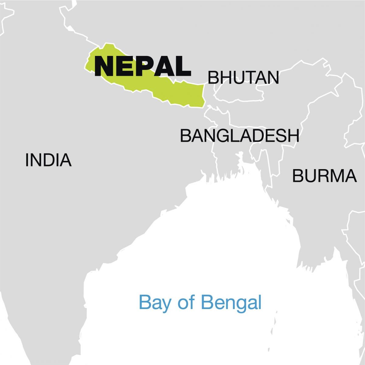 mapa del món que mostra nepal