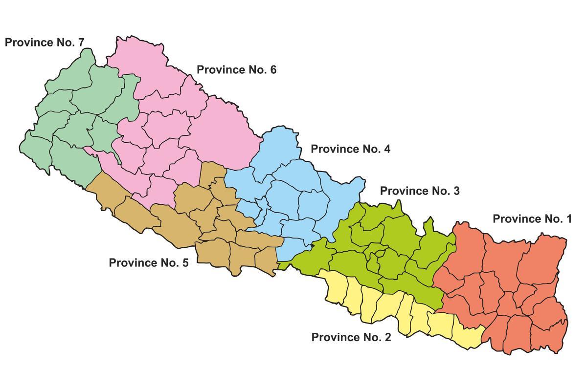 Mapa del nepal províncies 