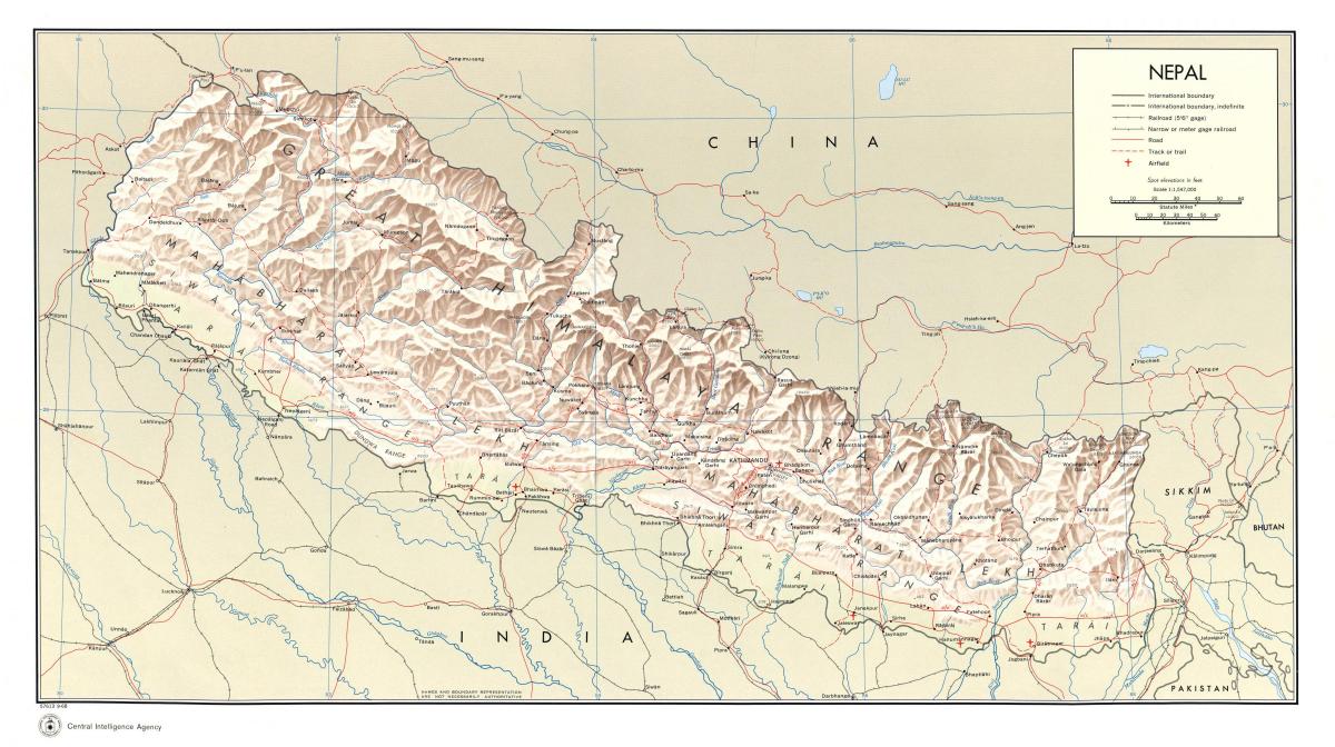 nepal tren mapa de rutes