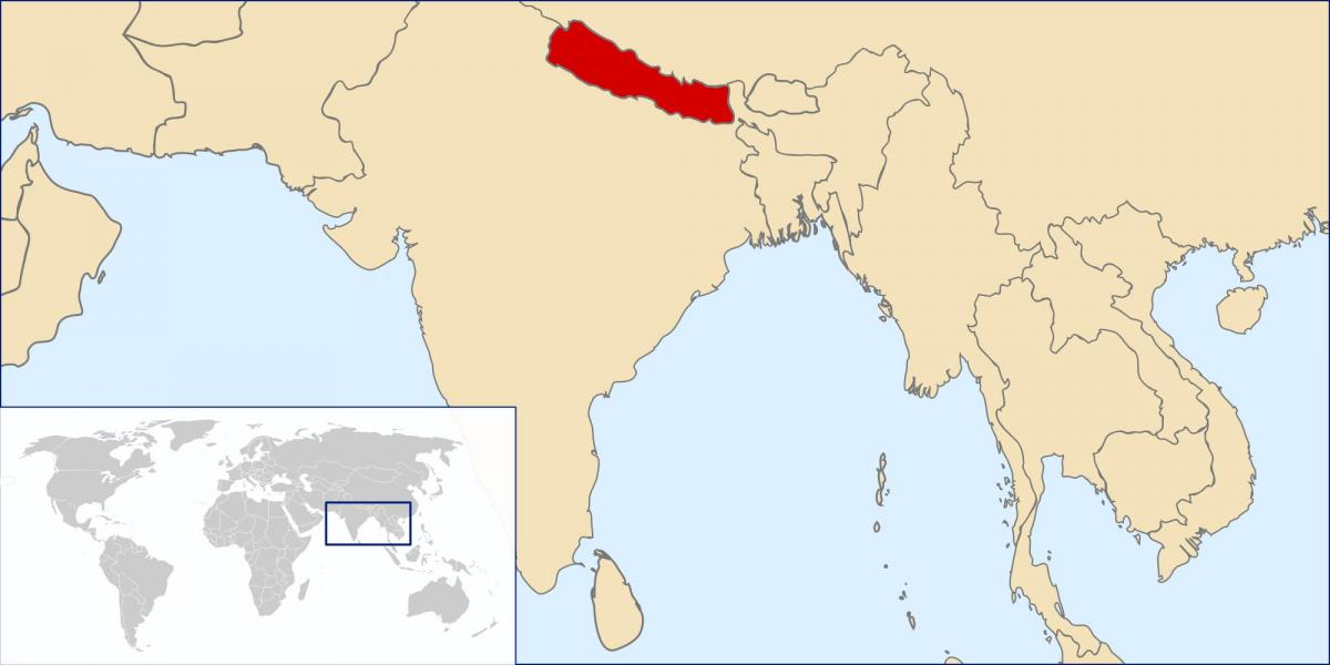 Mapa del nepal ubicació al món