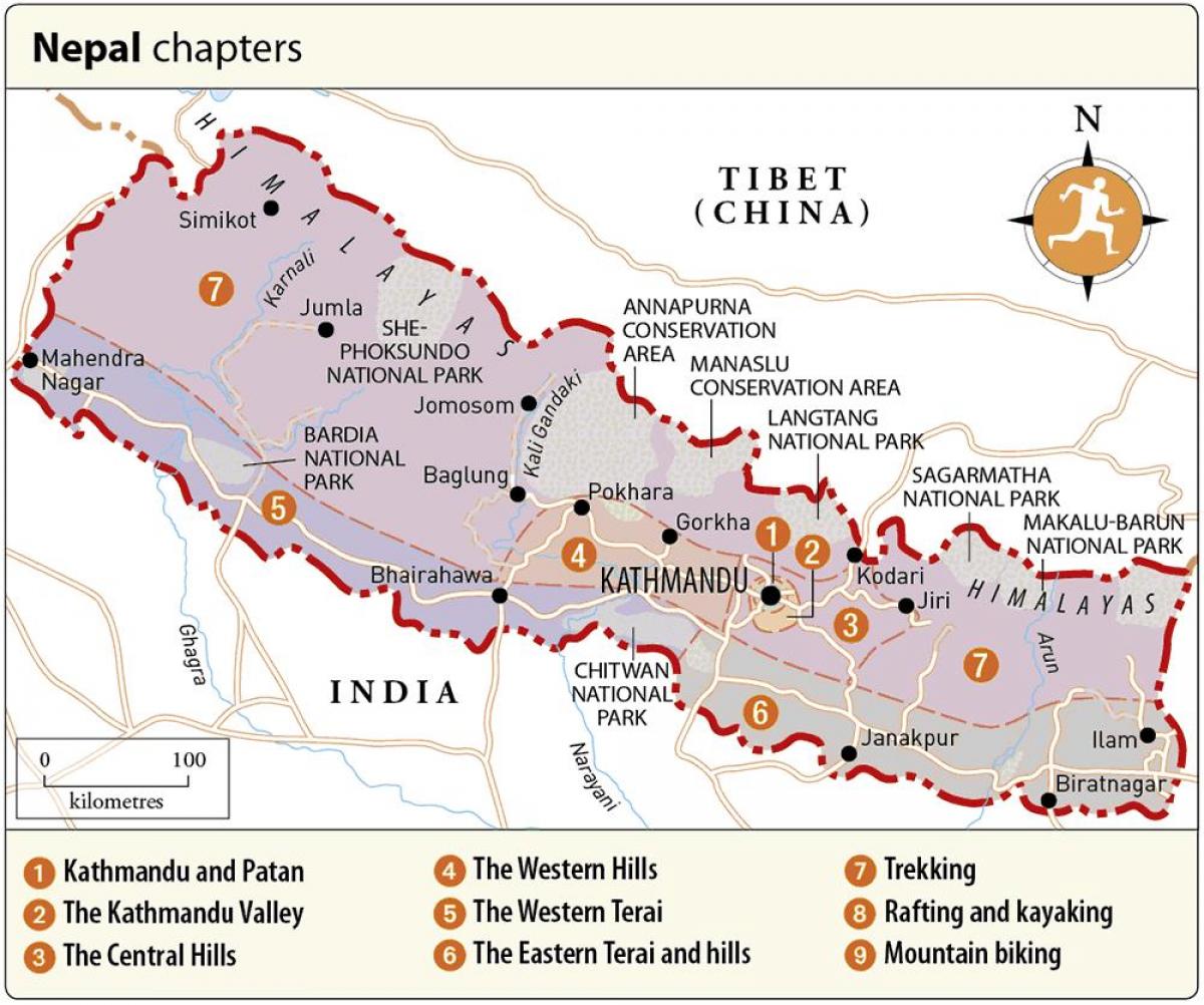 Mapa del nepal amb temples