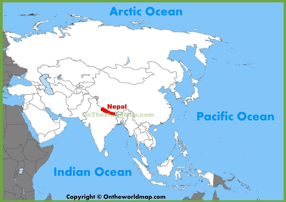 nepal a àsia mapa