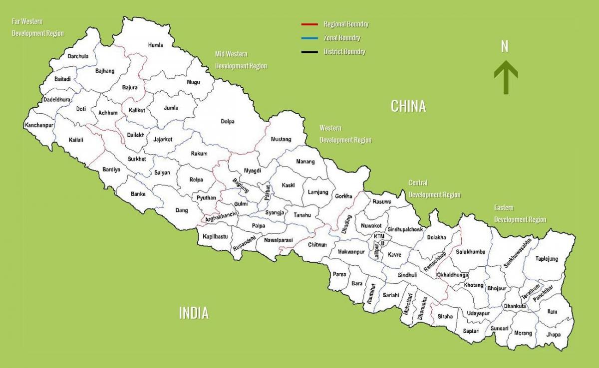 un mapa del nepal