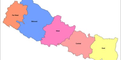 Mapa de l'est de desenvolupament de la regió del nepal