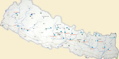 Mapa del nepal amb llacs