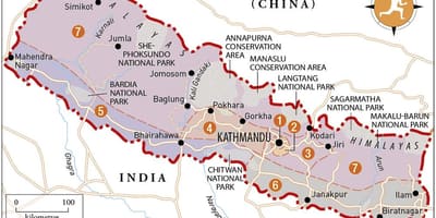 Mapa del nepal amb temples