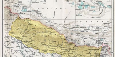 Molt antic mapa del nepal