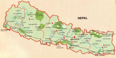 Mapa del nepal ferrocarril butwal