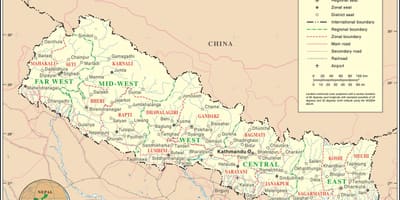 Ferrocarril mapa del nepal