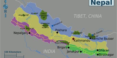 Mapa geogràfic de nepal