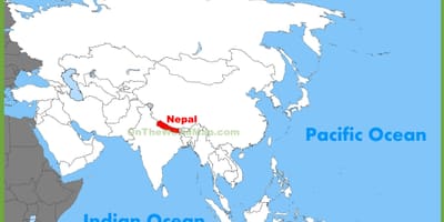 Nepal a àsia mapa