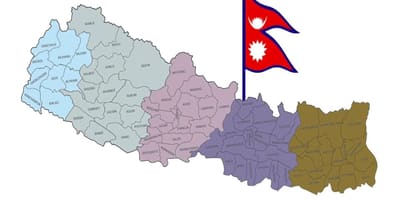 Mapa del nepal amb la bandera