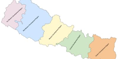 Mapa del nepal amb el desenvolupament de la regió