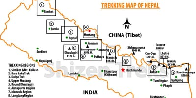 Nepal caminada mapa